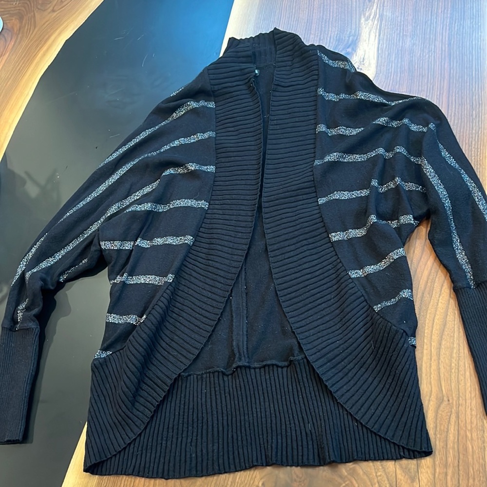 Sparkly striped black cardigan